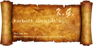 Kerbolt Gorgiás névjegykártya